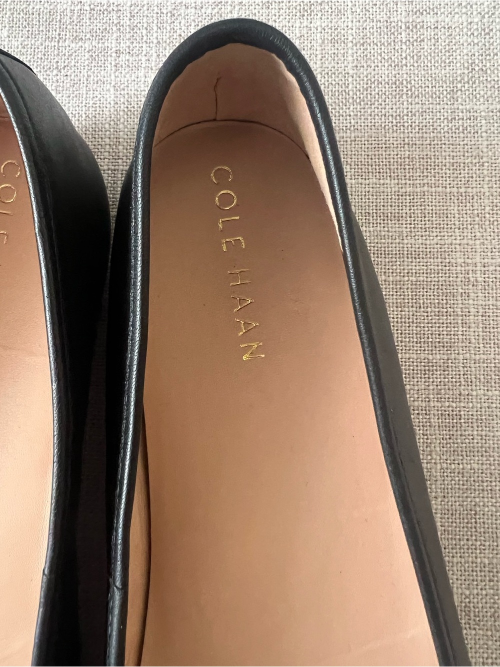 Cole Haan Black Leather Ballet Flats, Womens 7.5, bow office casual dressy fall - Picture 2 of 8